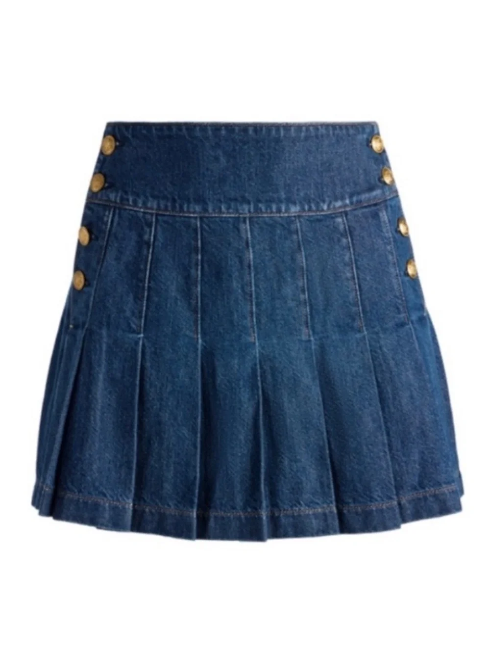 Alice + Olivia Denim Back To School Pleated Mini Skirt